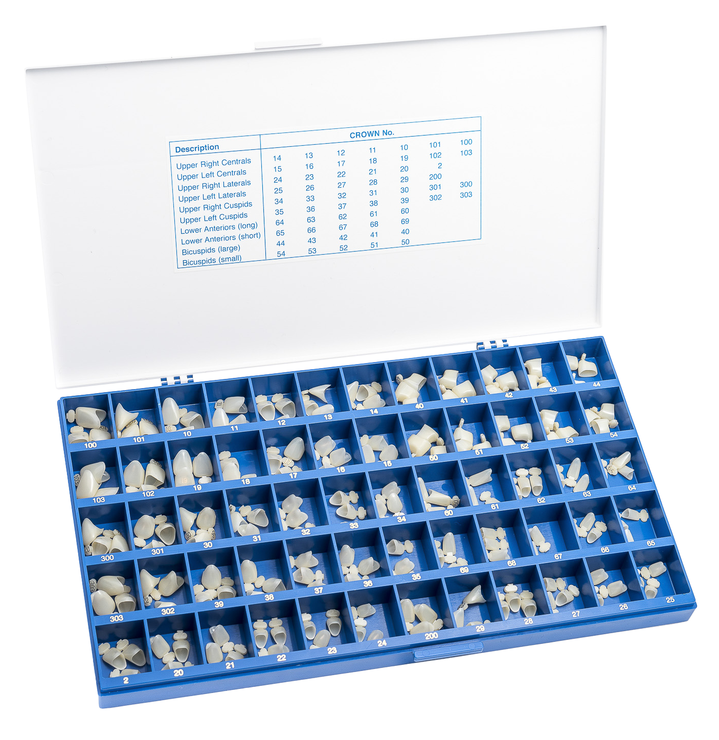 Polycarbonate crowns Kits anterior and premolar