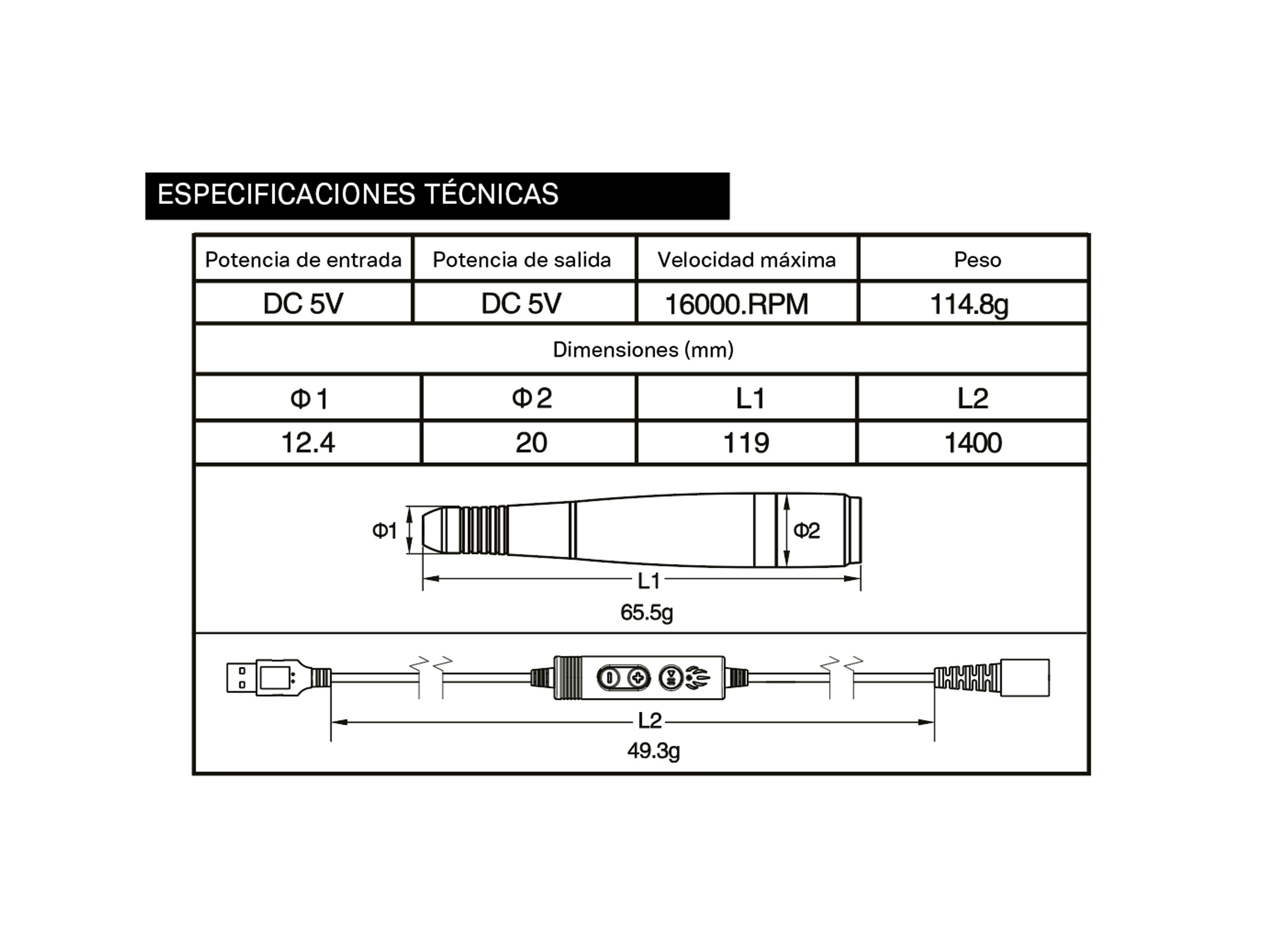MISTRAL 16,000 RPM USB PORTABLE PEN MICROMOTOR TECHNOFLUX