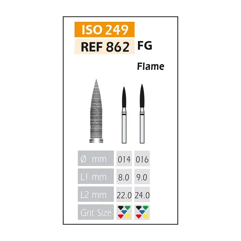 Diamond Burs FG ISO 862-314-534-014 Green Bader