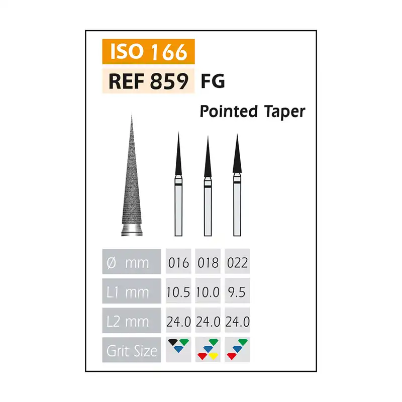 FG Diamond Burs ISO 859-314-524-022 Blue/Transparent Bader
