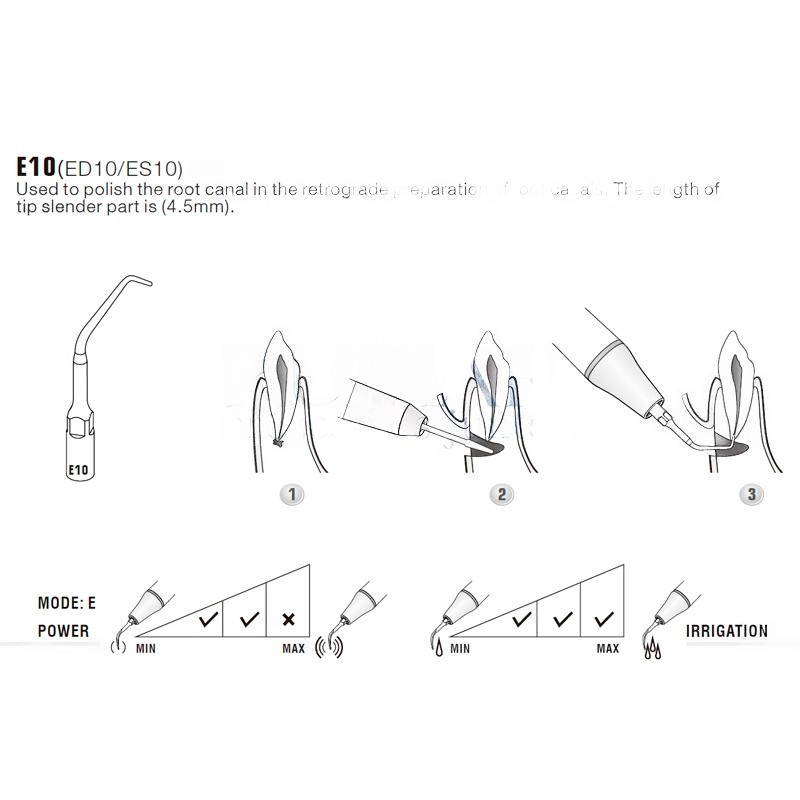 Ultrasonic Tip Woodpecker ED10 Compatible With Satelec | Endo
