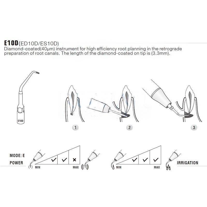 Ultrasonic Tip Woodpecker ED10D Compatible With Satelec | Endo Diamond