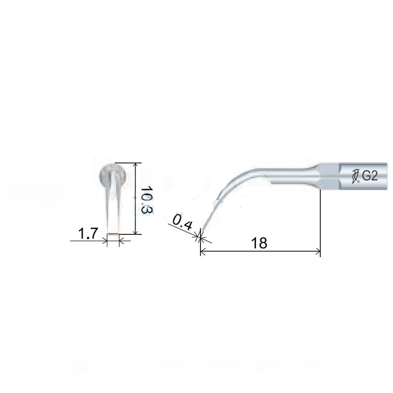 Woodpecker GD2 ultrasonic tip compatible with Satelec | Prophylaxis