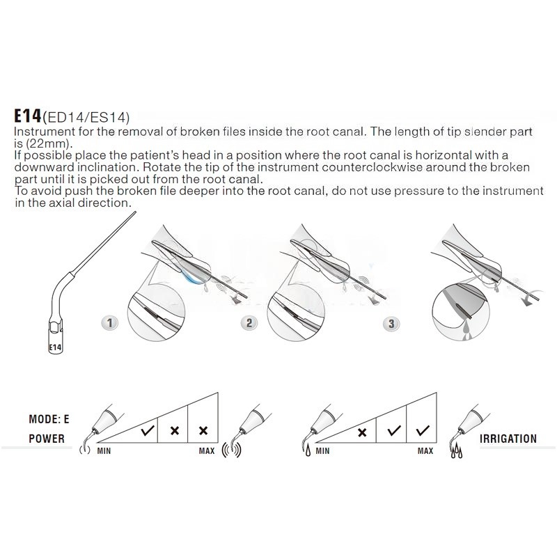 Woodpecker E14 ultrasonic tip compatible with EMS | Endo