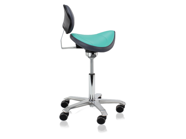 Saddle Stool Score Saddle – Amazone with backrest (with tilting mechanism, two-tone)
