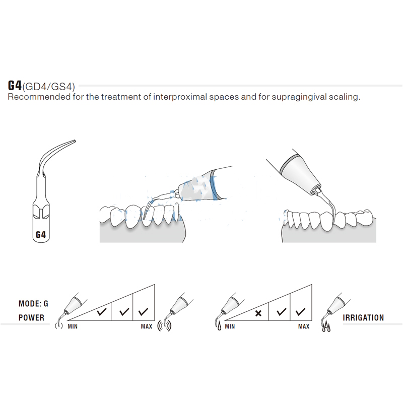 Woodpecker G4 ultrasonic tip compatible with EMS | Prophylaxis