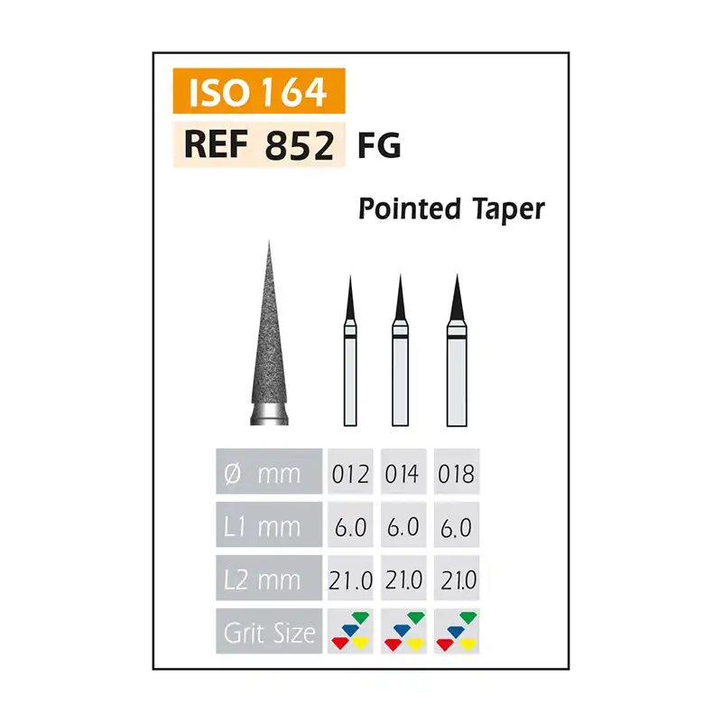 Bader Red FG Diamond Burs ISO 852-314-514-014