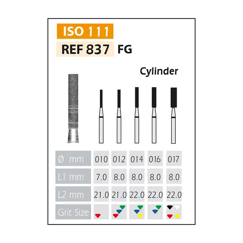 Diamond Burs FG ISO 837-314-514-010 Red Bader