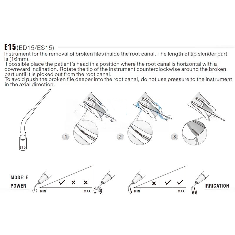 Ultrasonic tip Woodpecker ES15 compatible SIRONA | Endo