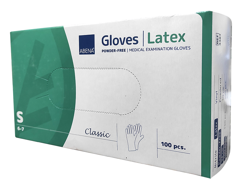Powder-free natural latex gloves