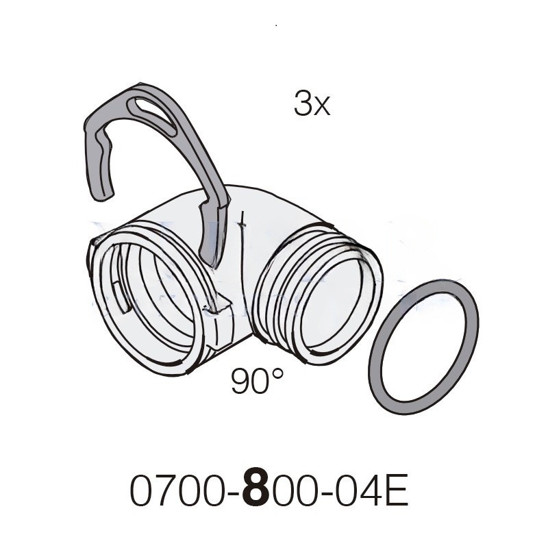 DürrConnect Elbow 90° (G), 3 Units