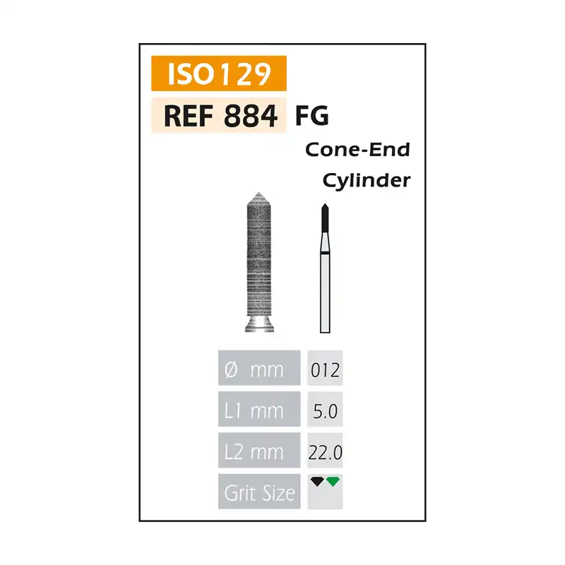 Diamond burs FG ISO 884-314-534-012 Green Bader