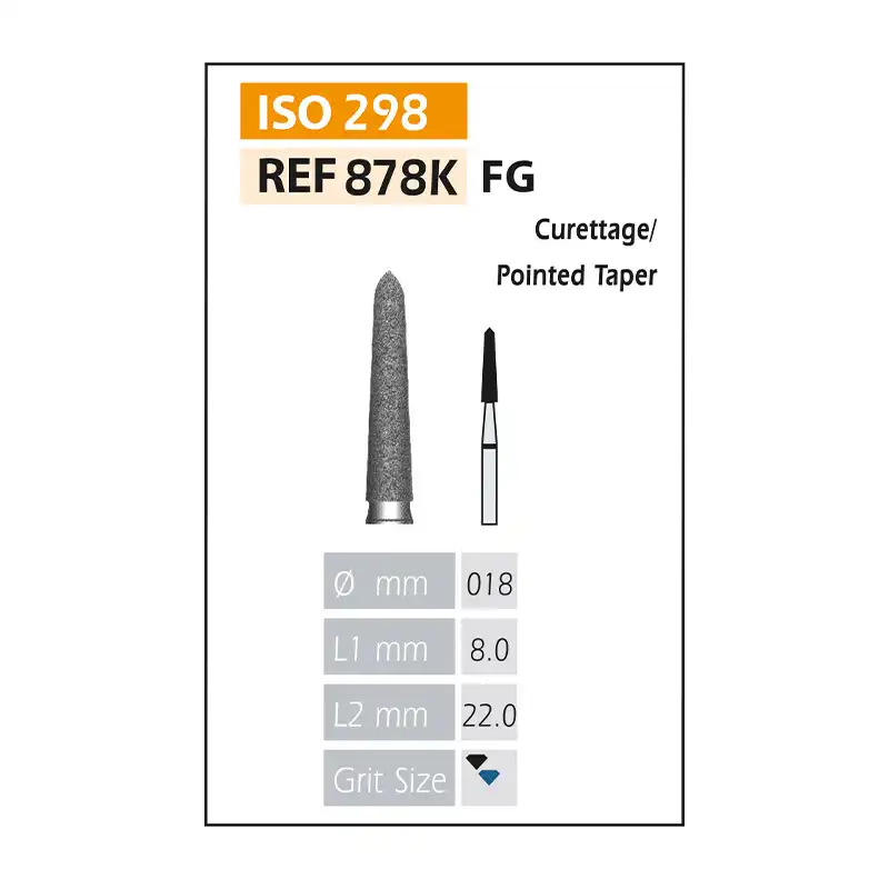 Diamond Bur FG ISO 878K-314-524-018 Blue/Transparent Bader