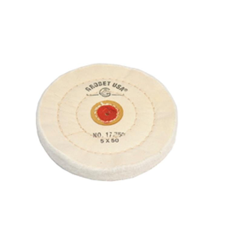 GROBET WHITE COTTON DISC 125 MM. DIAM. 50 LEAVES (17.759)