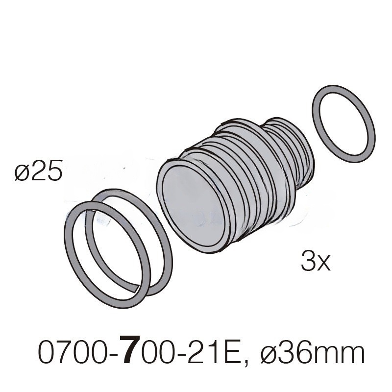 DürrConnect female to 36mm (K), 5 units