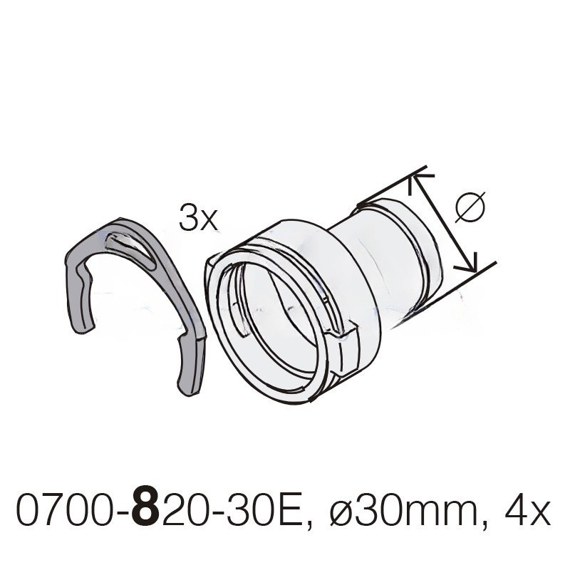 DürrConnect male to 30mm (G), 3 units