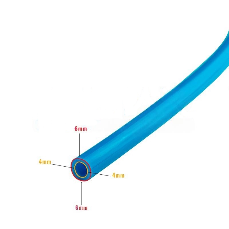 Blue polyurethane tube 4 x 6 mm, per meter