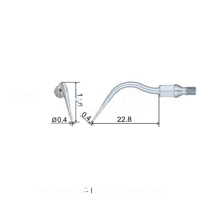 GK6 tip (left angle) for ECO S2 pneumatic scaler, compatible with KaVo Sonicflex | Prophylaxis