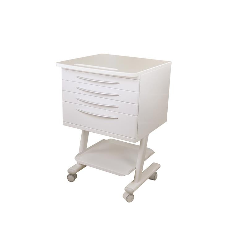 MOBILE CART 4 DRAWERS WHITE LAMINATE WORKTOP MOD. RC4K
