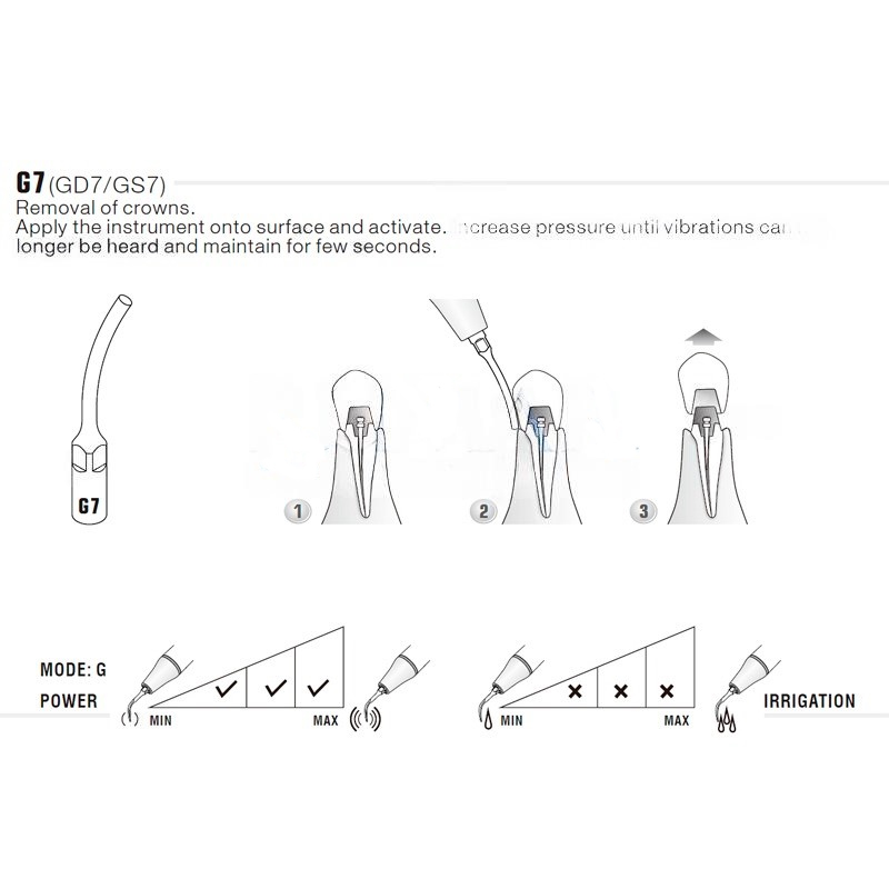 Woodpecker GD7 ultrasonic tip compatible with Satelec | Prophylaxis