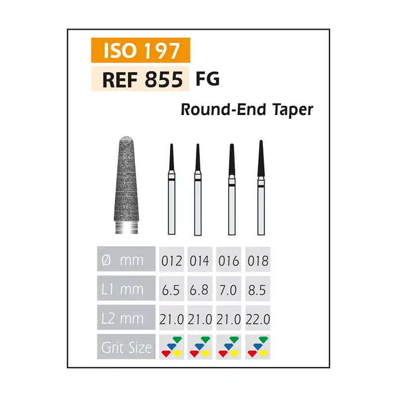 Diamond burs FG ISO 855-314-514-016 Red Bader