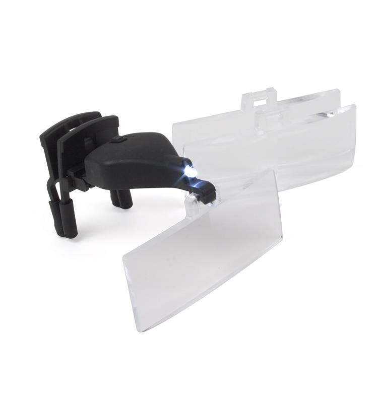 BINOCULAR LOUPES WITH CLIP 3 LENSES 1.5x- 2.5x - 3.5x LED LIGHT