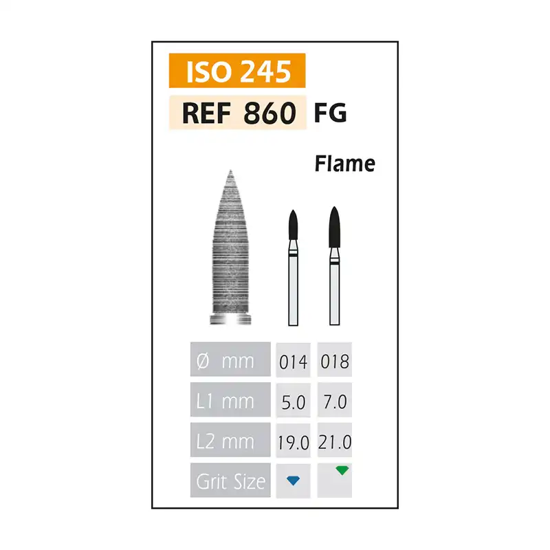 Diamond Burs FG ISO 860-314-534-018 Green Bader