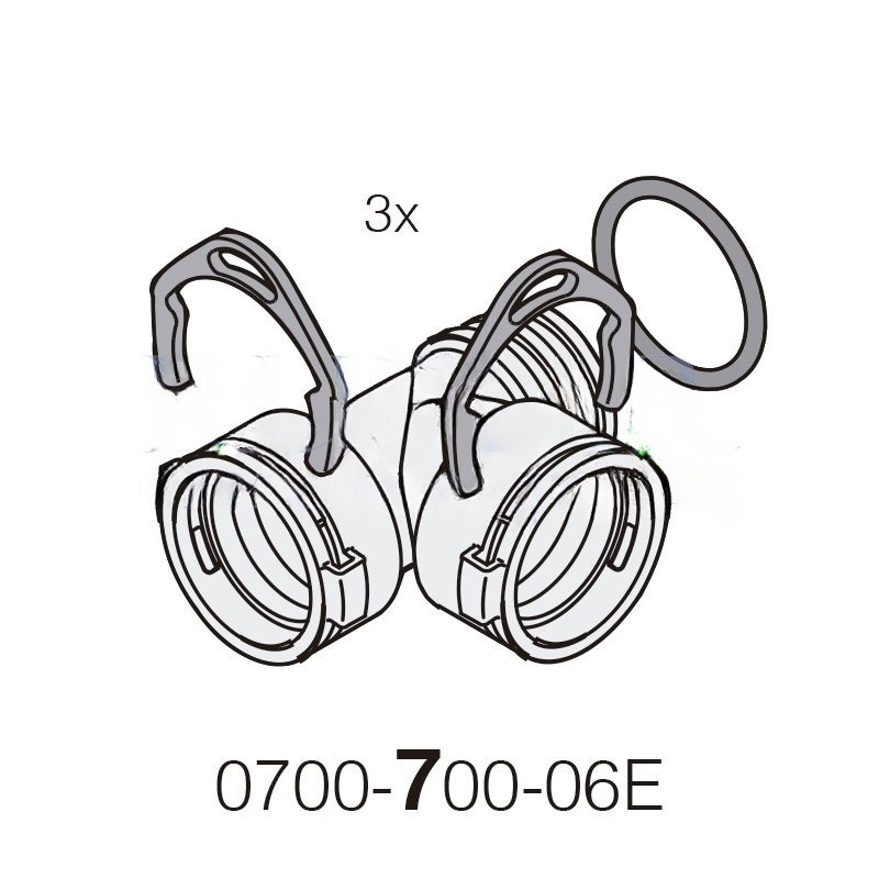 DürrConnect «T» 1 x male / 2 x female (K), 3 pcs