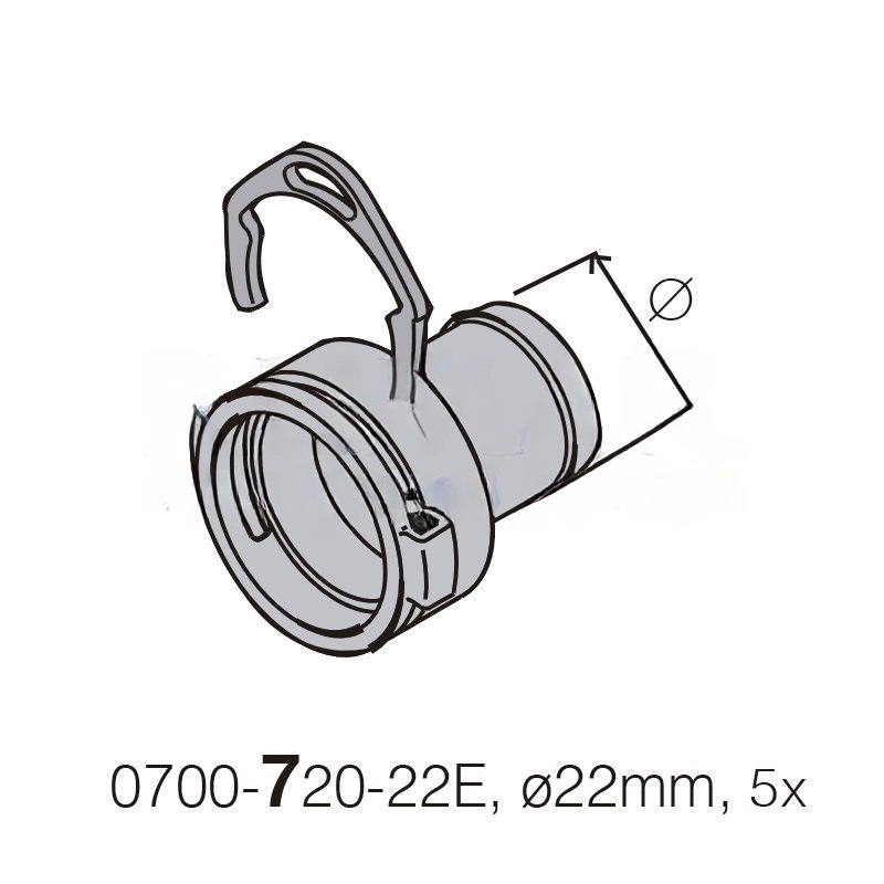 DürrConnect female to 22mm (K), 5 units