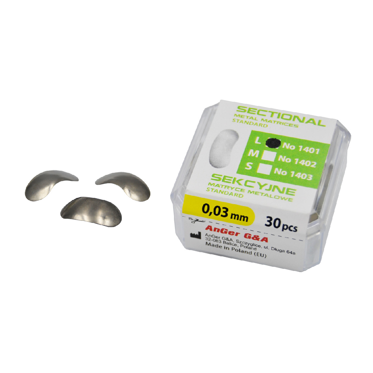 Sectional dies - 0.03 mm