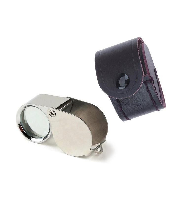 CHROMED TRIPLET MAGNIFIER 10x WITH CASE