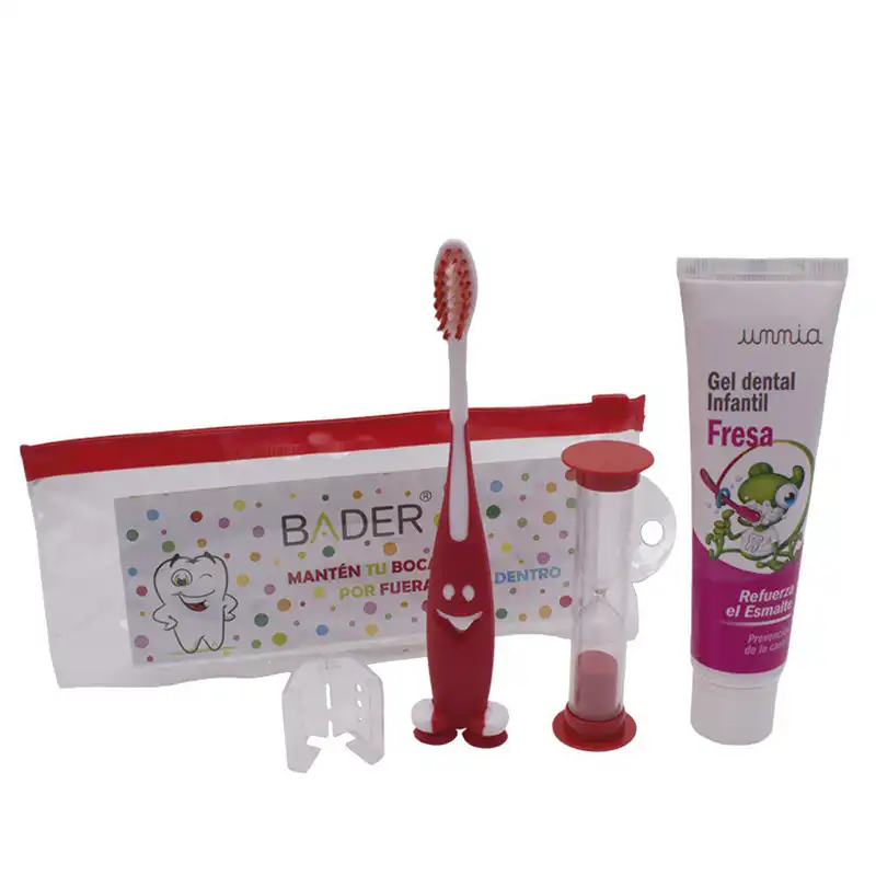 Children's Toothbrush Case with Hourglass and Toothpaste Bader
