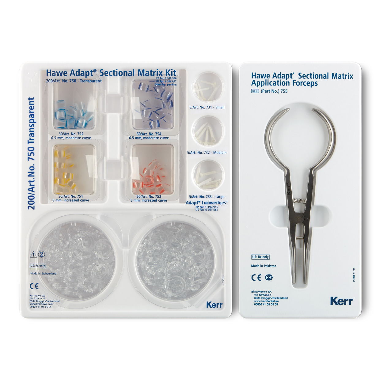Sectional acetate matrix kit