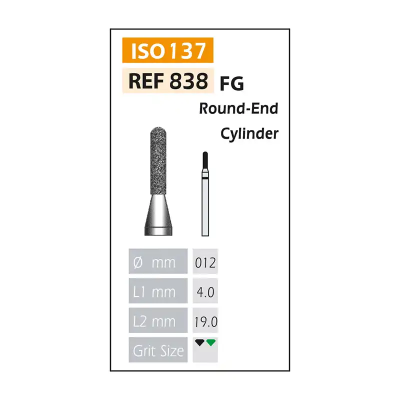 Diamond burs FG ISO 838-314-534-012 Green Bader