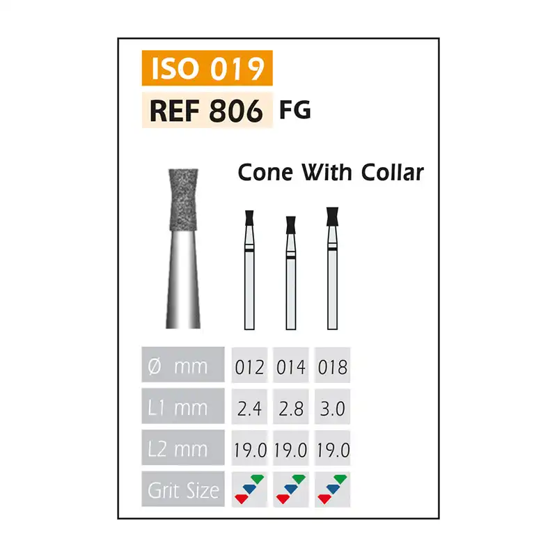 FG Diamond Burrs ISO 806-314-524-014 Blue/Transparent Bader