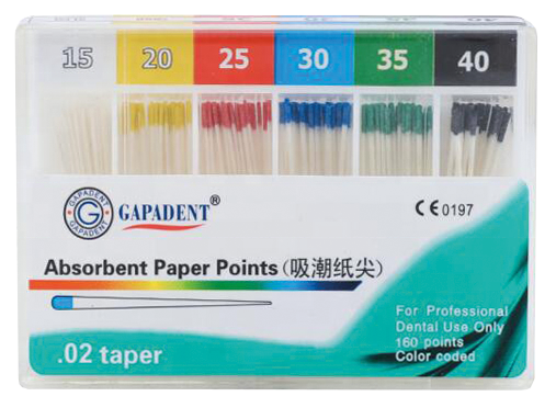 Absorbent paper points 200 – taper 0.04 – 40