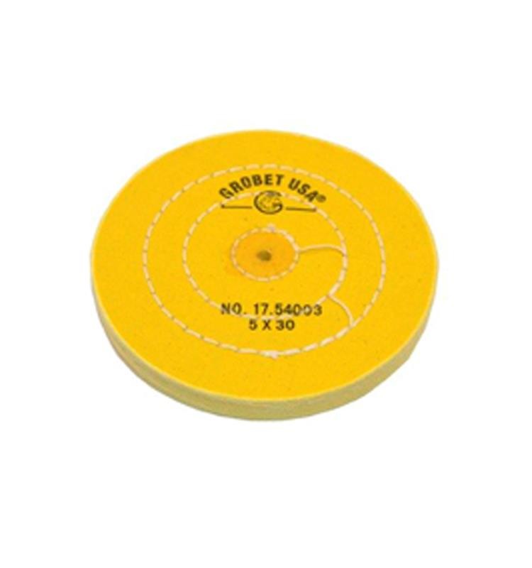 GROBET YELLOW COTTON DISC 125 MM. DIAM. 30 LEAVES (17.54003)