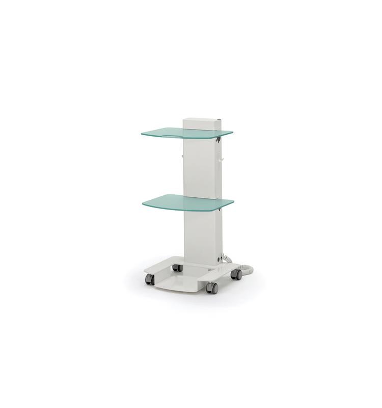 MOBILE CART MOD "C2RCHP" TWO ELECTRIFIED GLASS SHELVES