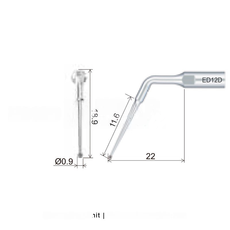 Ultrasonic tip Woodpecker ED12D compatible with Satelec | Endo, Diamond
