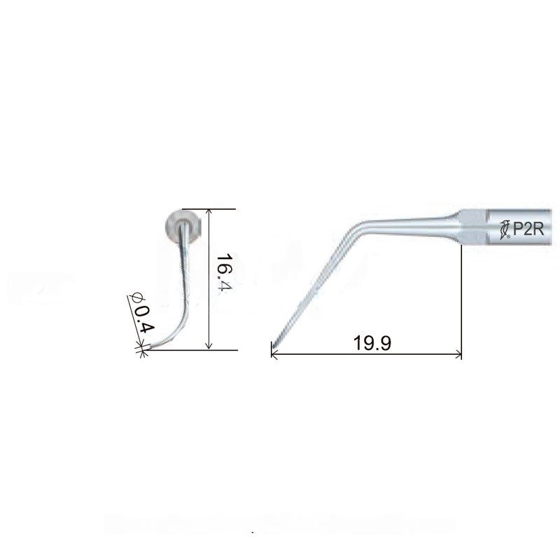 Woodpecker P2R Ultrasonic Tip compatible with EMS | Perio (right side)