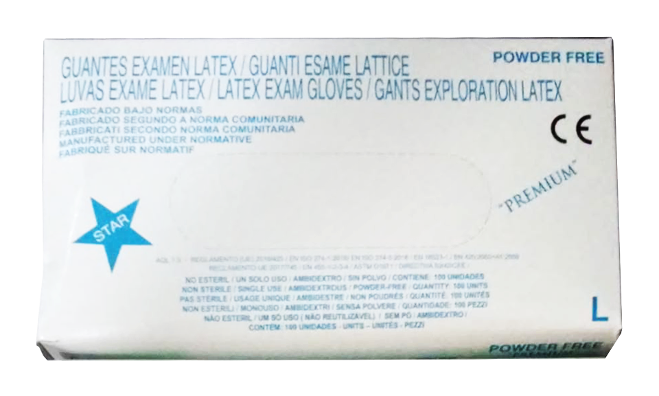 Powder-free natural latex gloves – Size Large