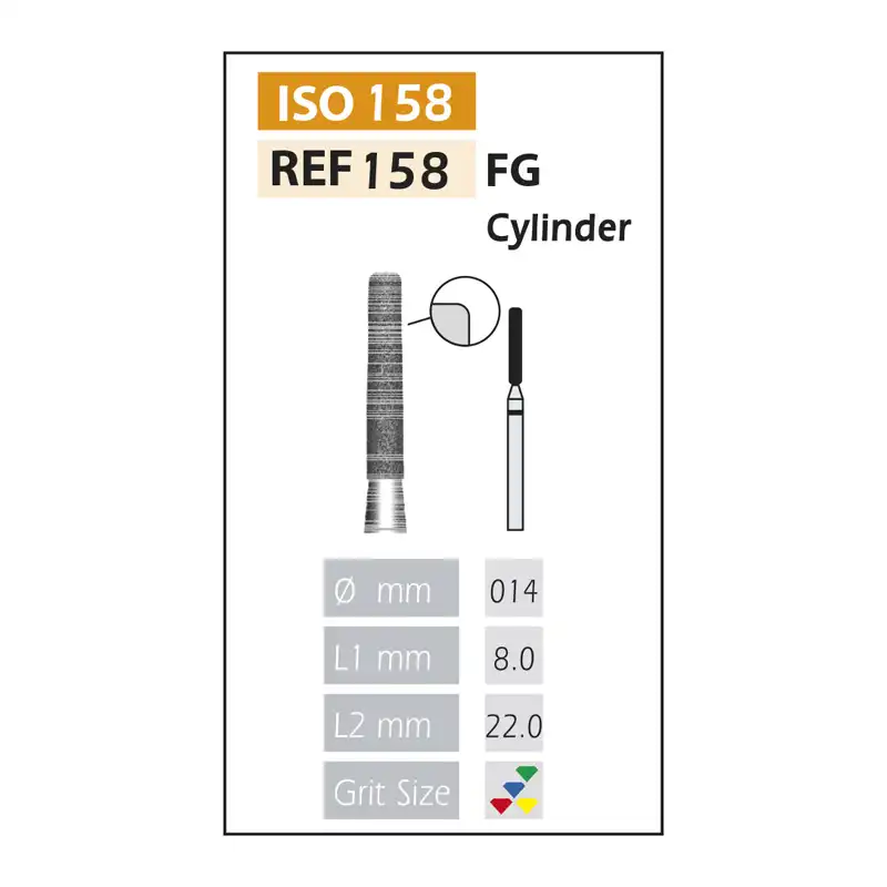 Diamond burs FG ISO 158-314-514-014 Red Bader