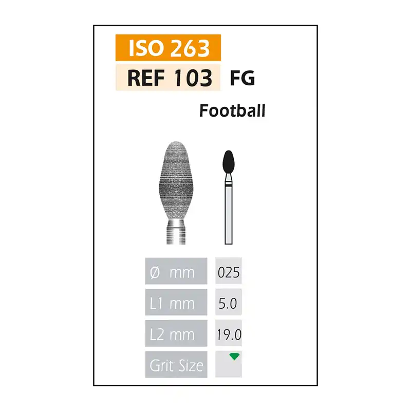 FG Diamond Burs ISO 103-314-534-025 Green Bader