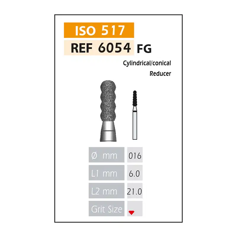 Bader Red FG Diamond Burs ISO 654-314-514-016