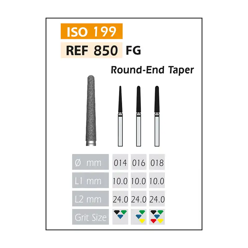Diamond Burs FG ISO 850-314-524-016 Blue/Transparent Bader