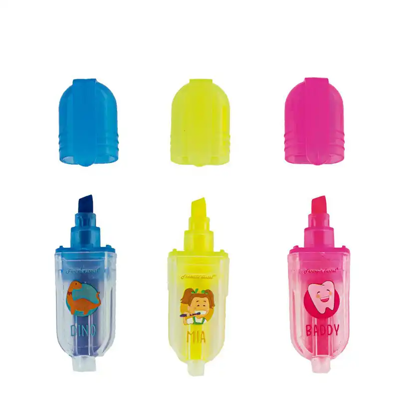 Fluorescent Highlighter Mia, Dino and Baddy - Sticker Highlighter Bader