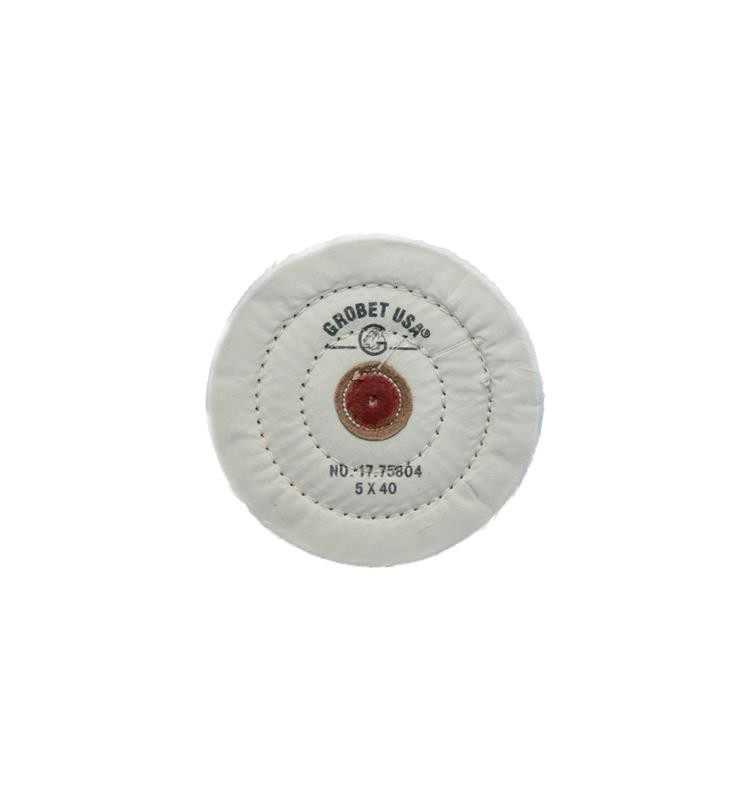 GROBET WHITE COTTON DISC 125 MM. DIAM. 40 LEAVES (17.75804)