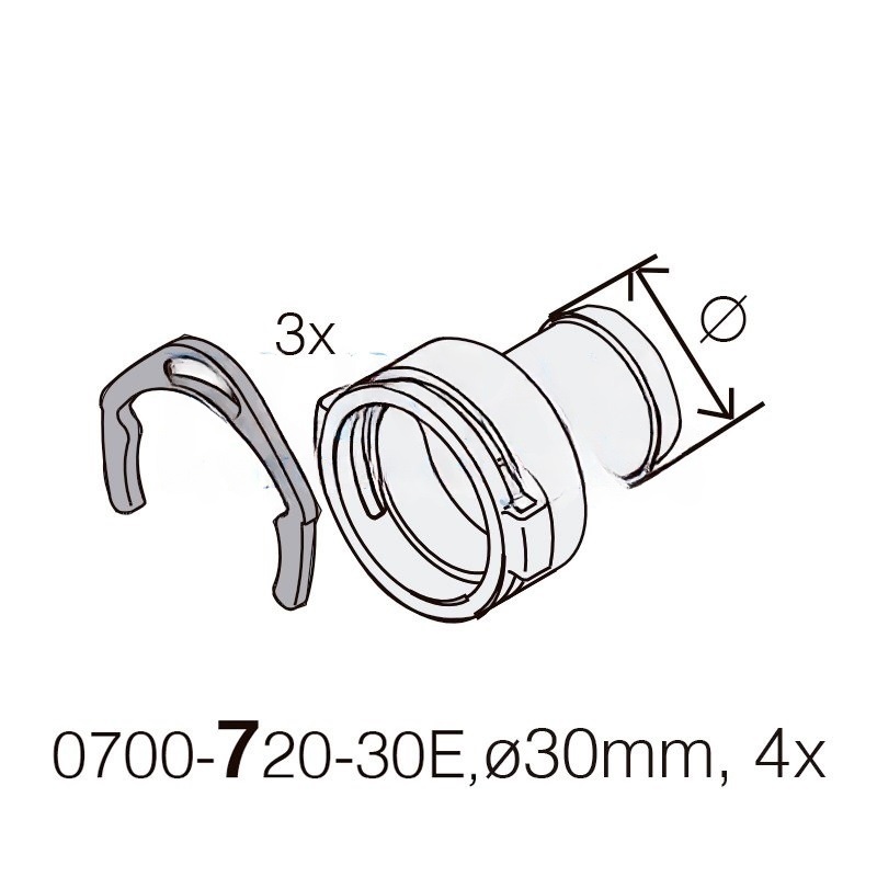 DürrConnect female to 30mm (K), 5 units