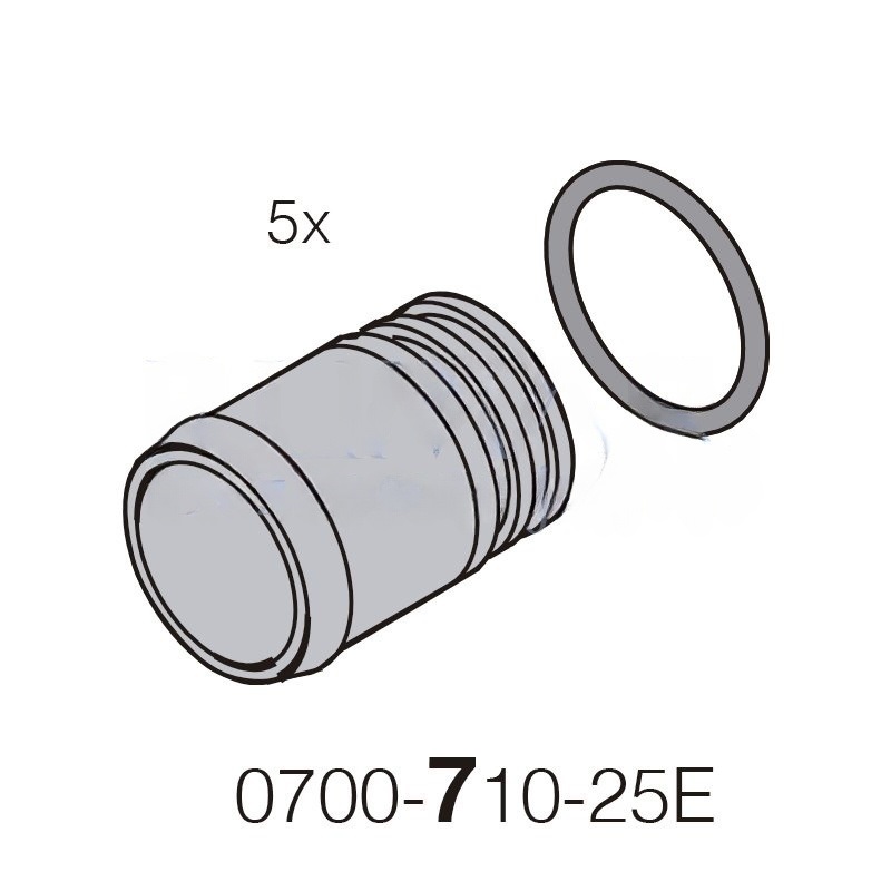 DürrConnect male to 25mm (K), 5 units