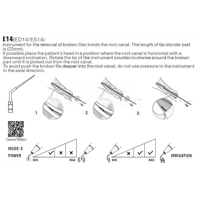Ultrasonic tip Woodpecker ED14 compatible with Satelec | Endo